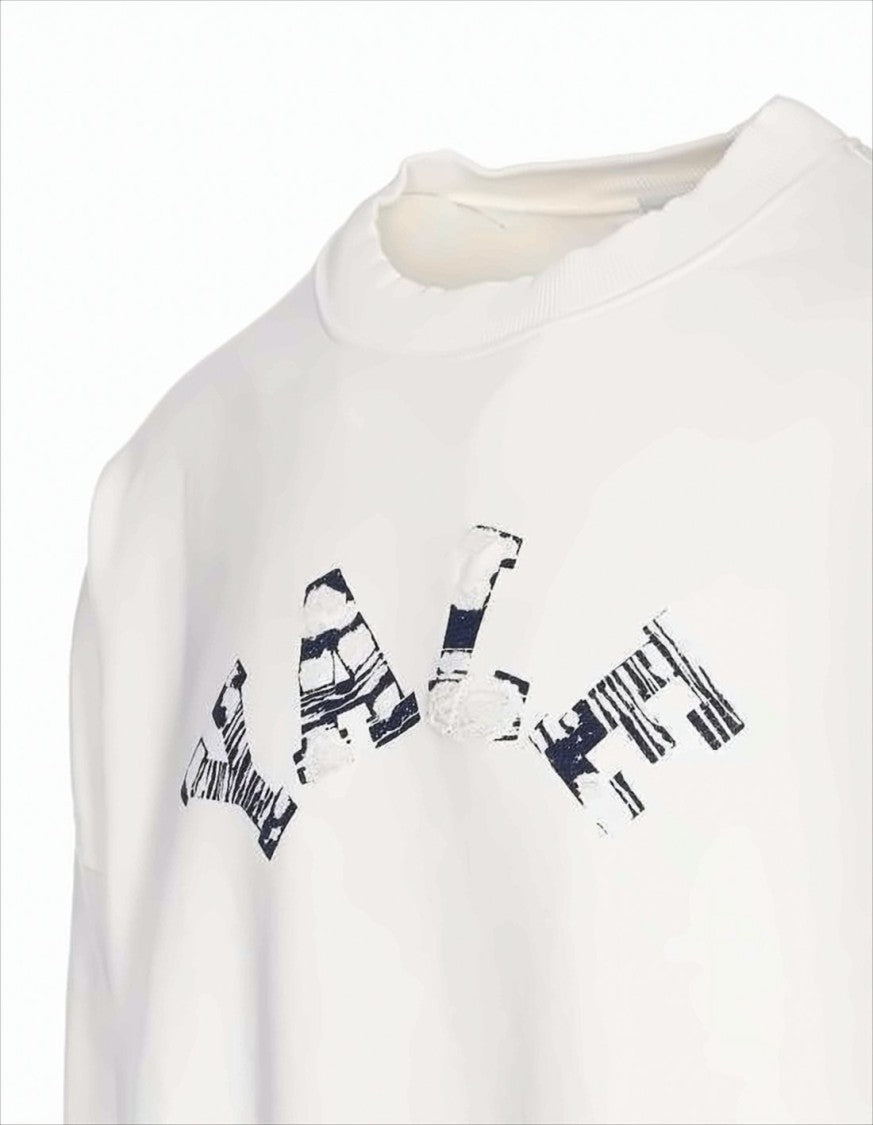 Relaxed-Fit Long-Sleeve Shirt with Distressed Graphic Print