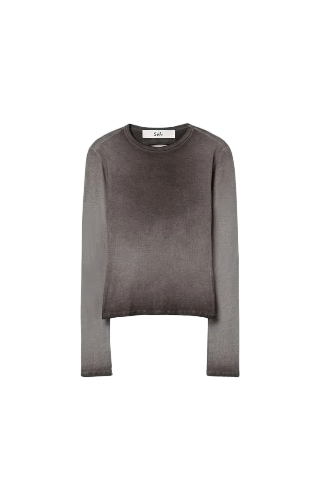 Cropped Long-Sleeved Top with Velvety Texture