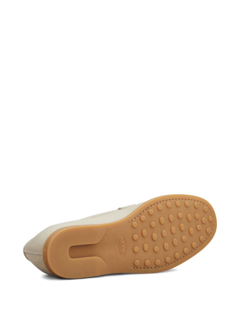 Textured Ecru Slip-On Flats