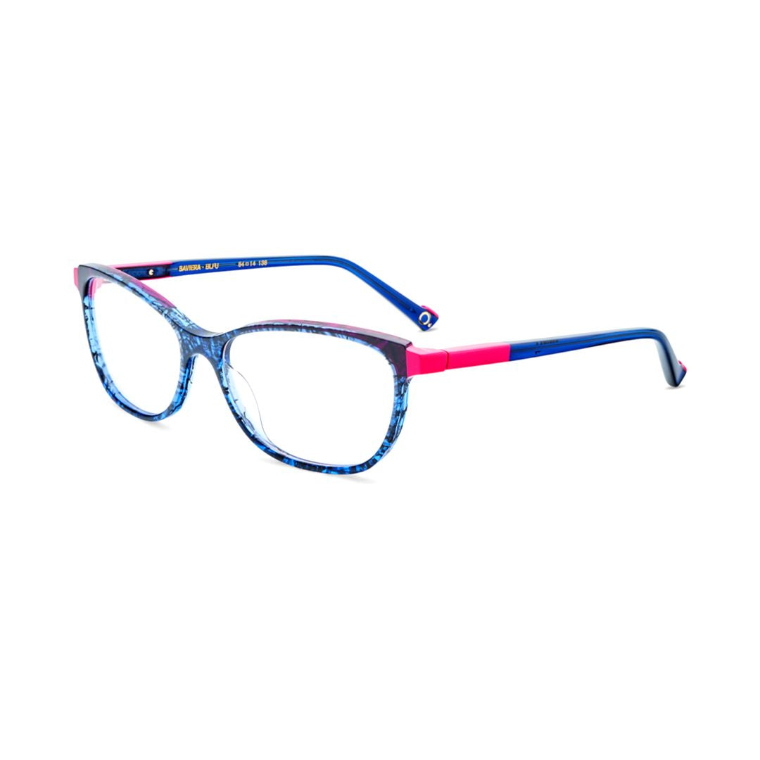 Baviera Cat-Eye Eyeglasses in Vibrant Blue and Pink Hues