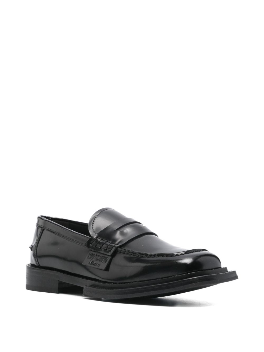 Polished Silk And Nylon Black Loafers