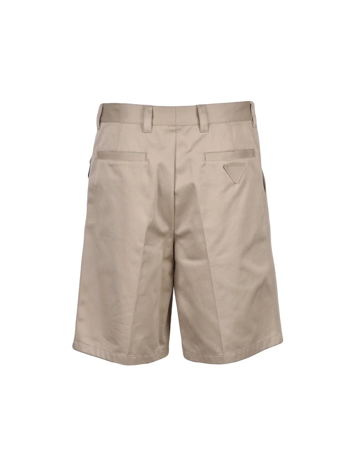Tailored Beige Shorts with Flat Front