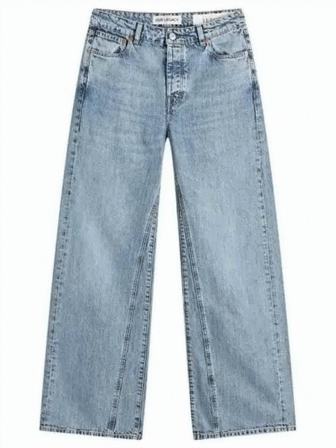 Wide-Leg Light Blue Denim Pants