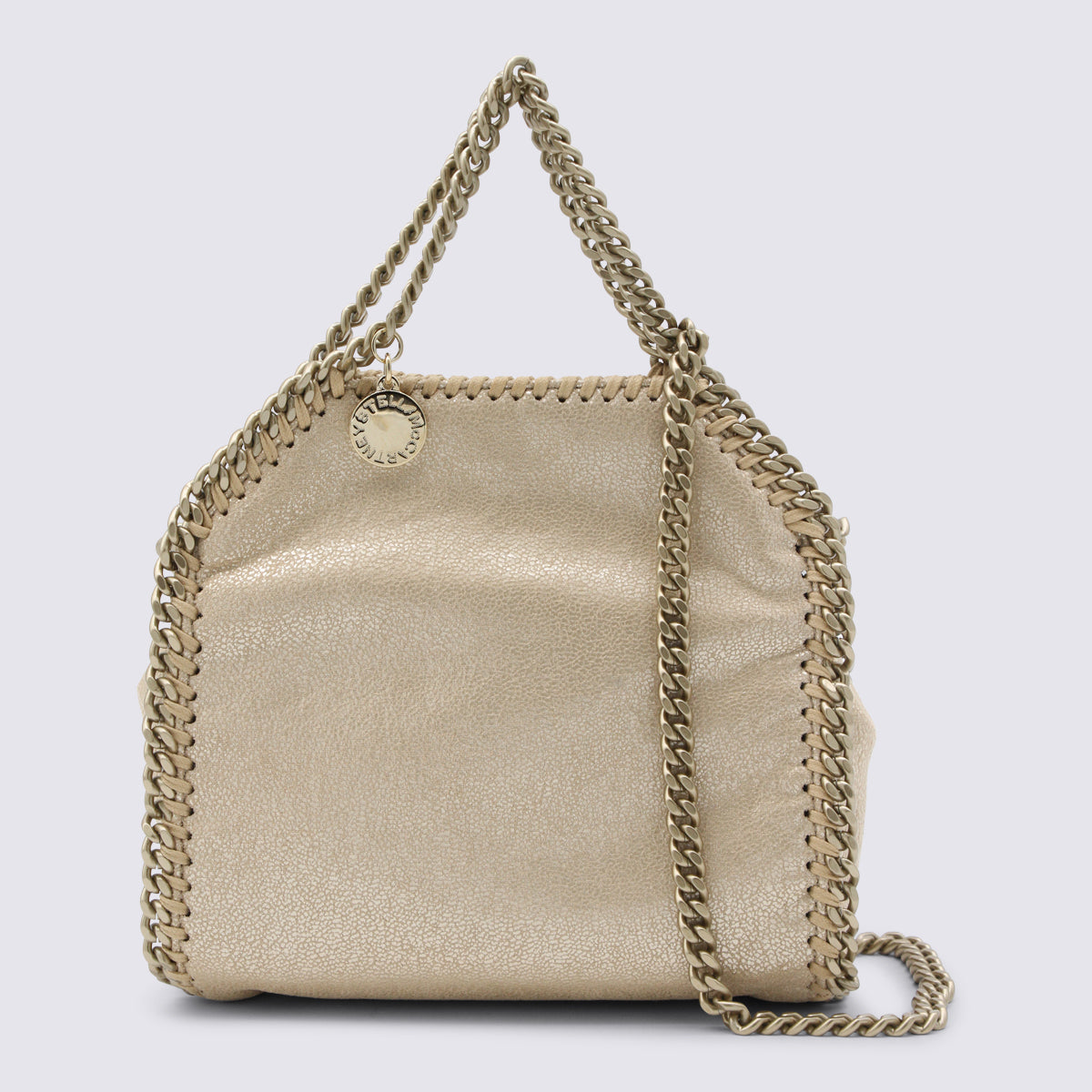 Compact Gold Faux Leather Tote