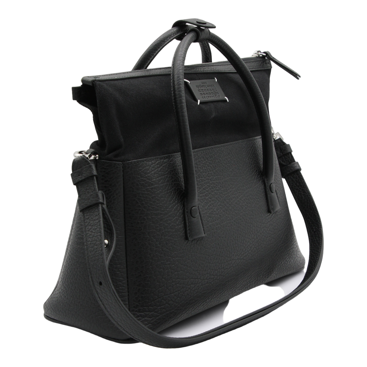 Structured Handbag with Textured Leather