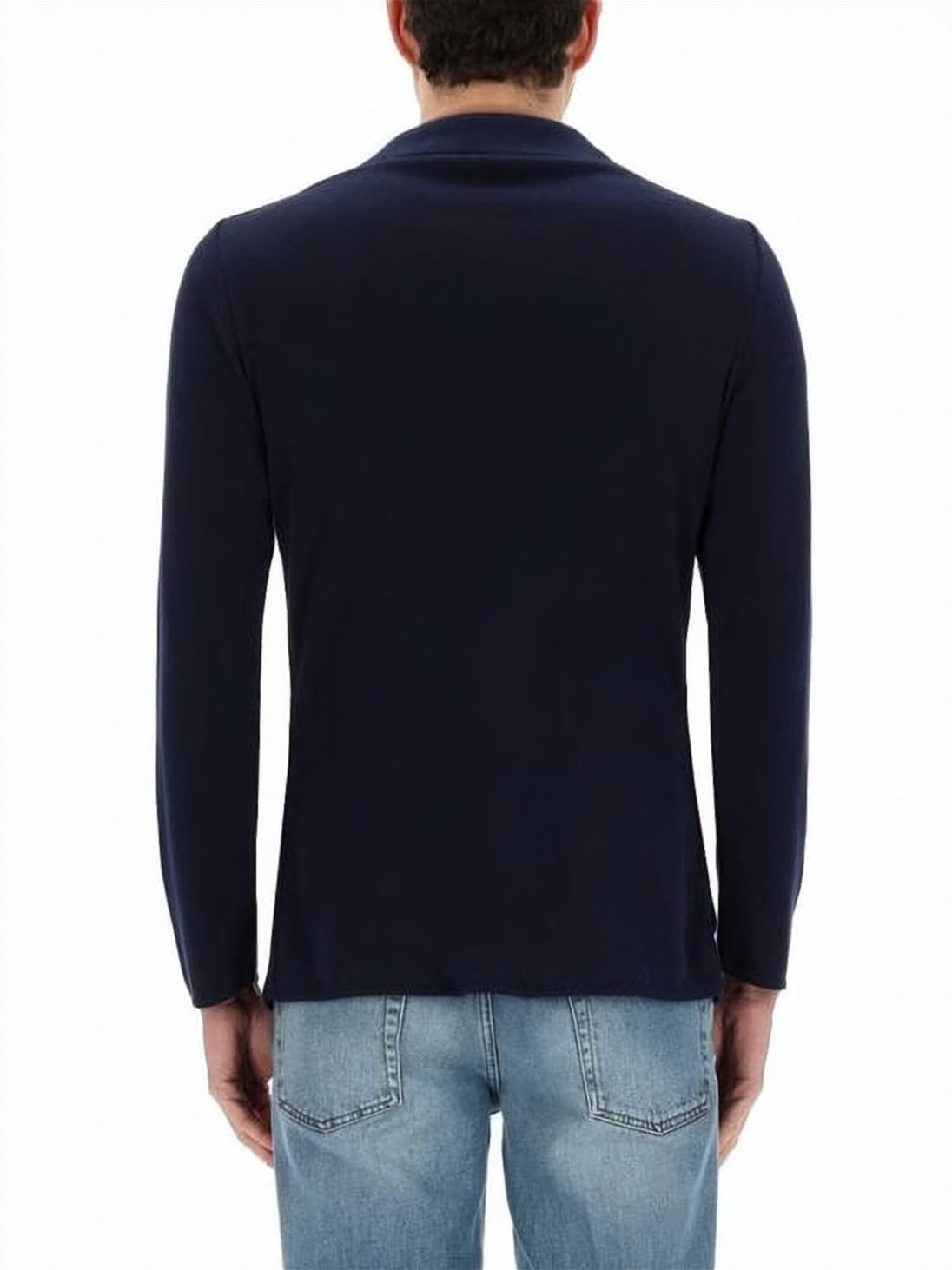 Tailored Fit Navy Cotton Jacket