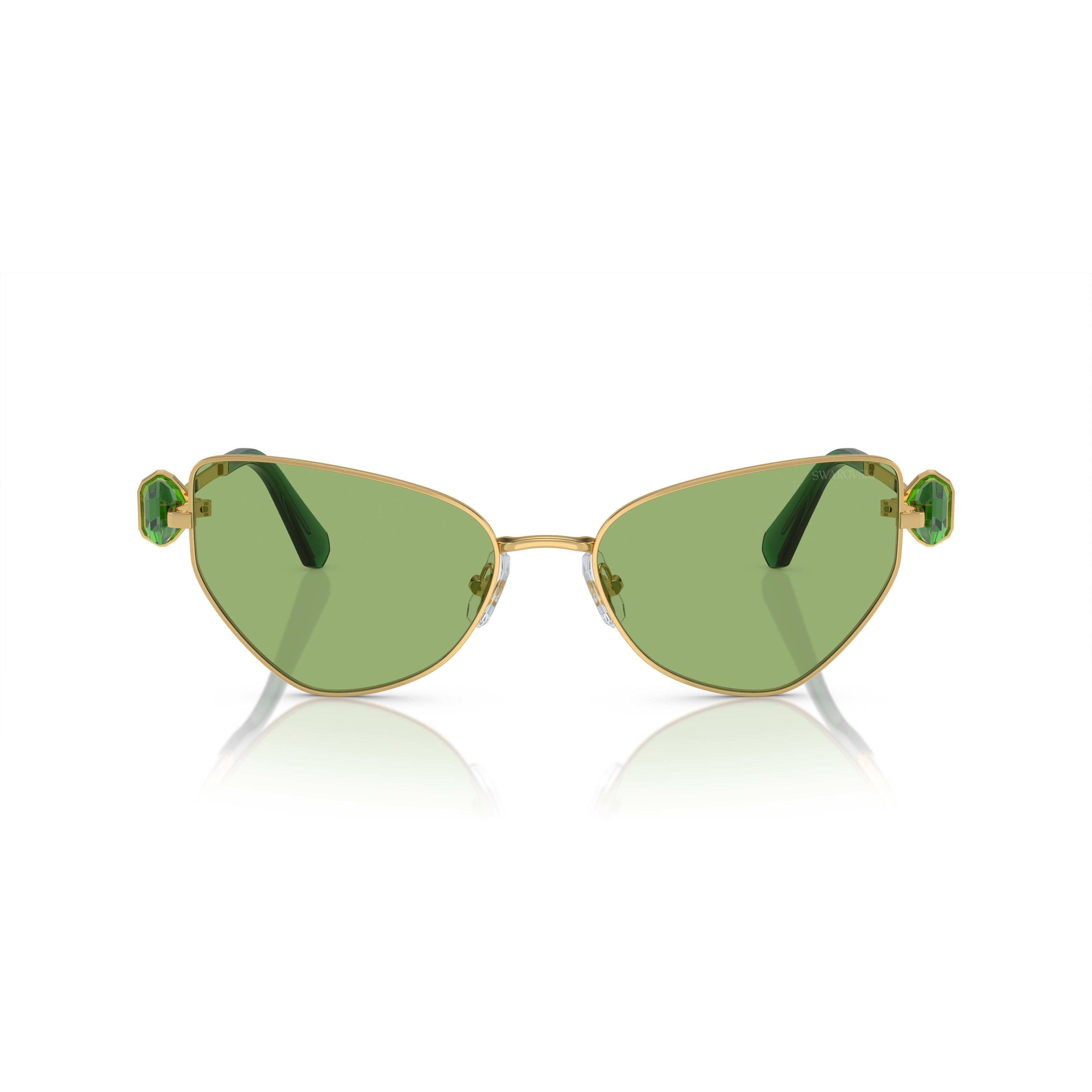 0Sk7003 Cat-Eye Sunglasses with Green Tinted Lenses