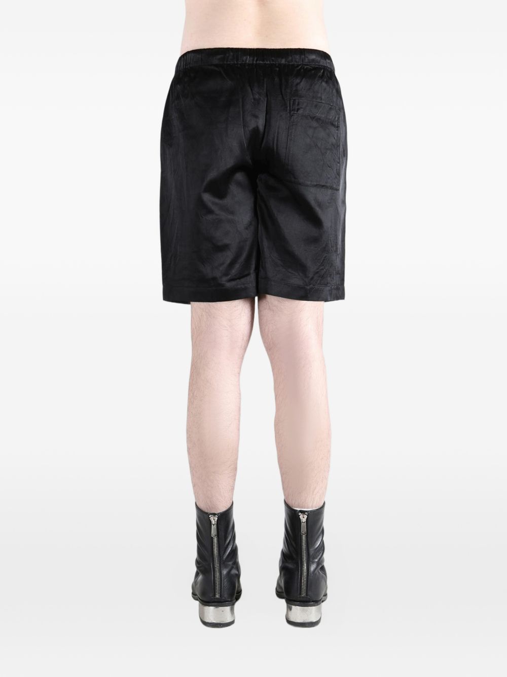 Drawstring Black Shorts With Elasticated Waistband