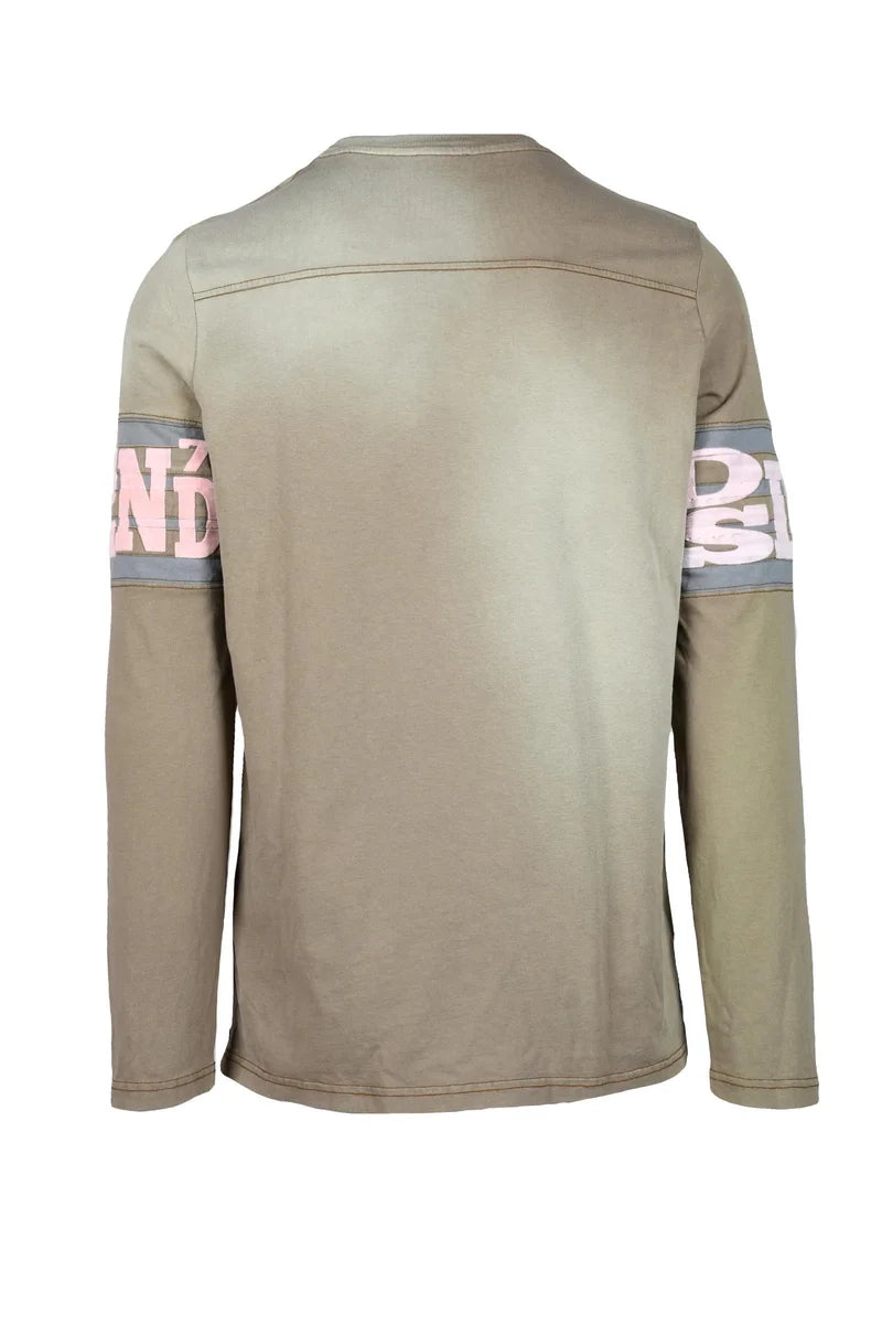 Long-Sleeve T-Shirt with Contrasting Sleeve Bands