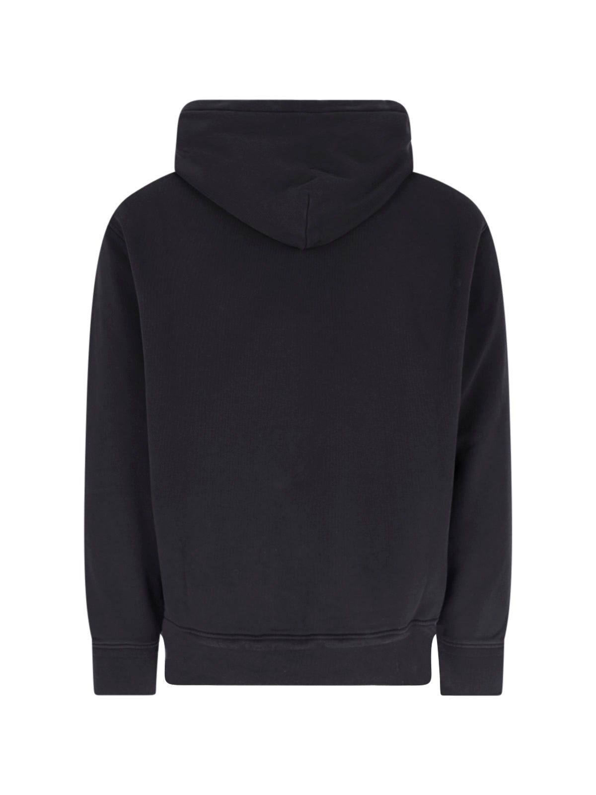 Black Cotton Hoodie With Adjustable Drawstring