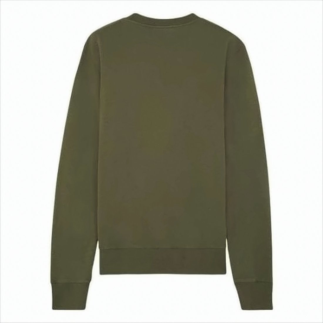 Minimalist Olive Green Long-Sleeve Crewneck Sweatshirt