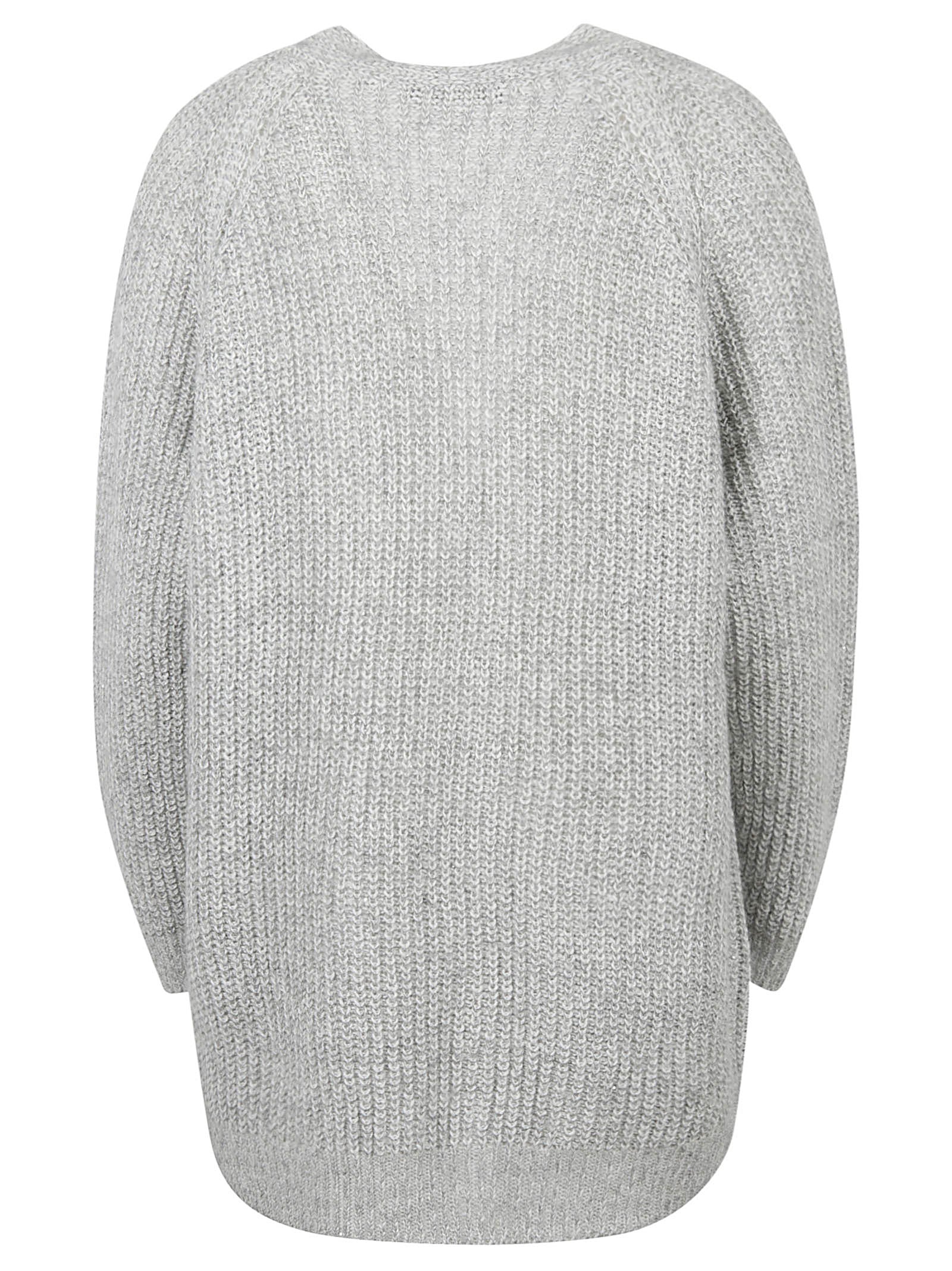 Heathered Knit Sweater with Ribbed Cuffs