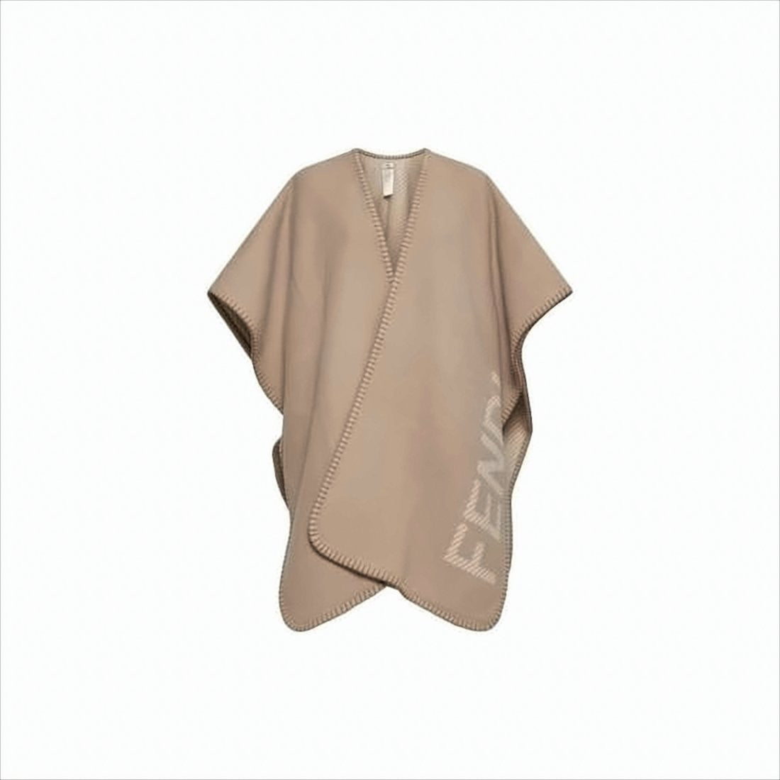 Beige Wool and Cashmere Blend Wrap
