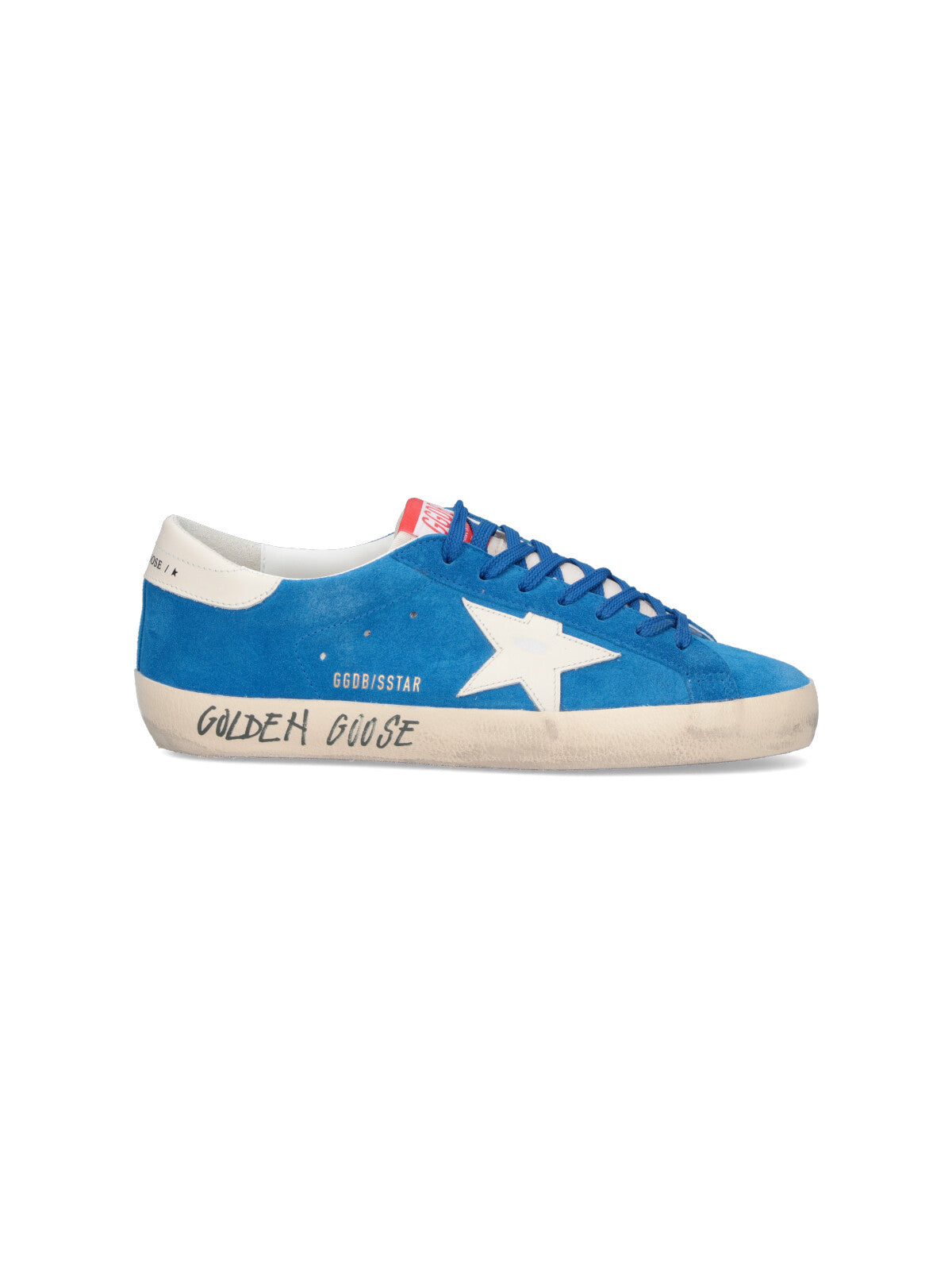 Blue Super-Star Worn Suede Low-Top Sneakers