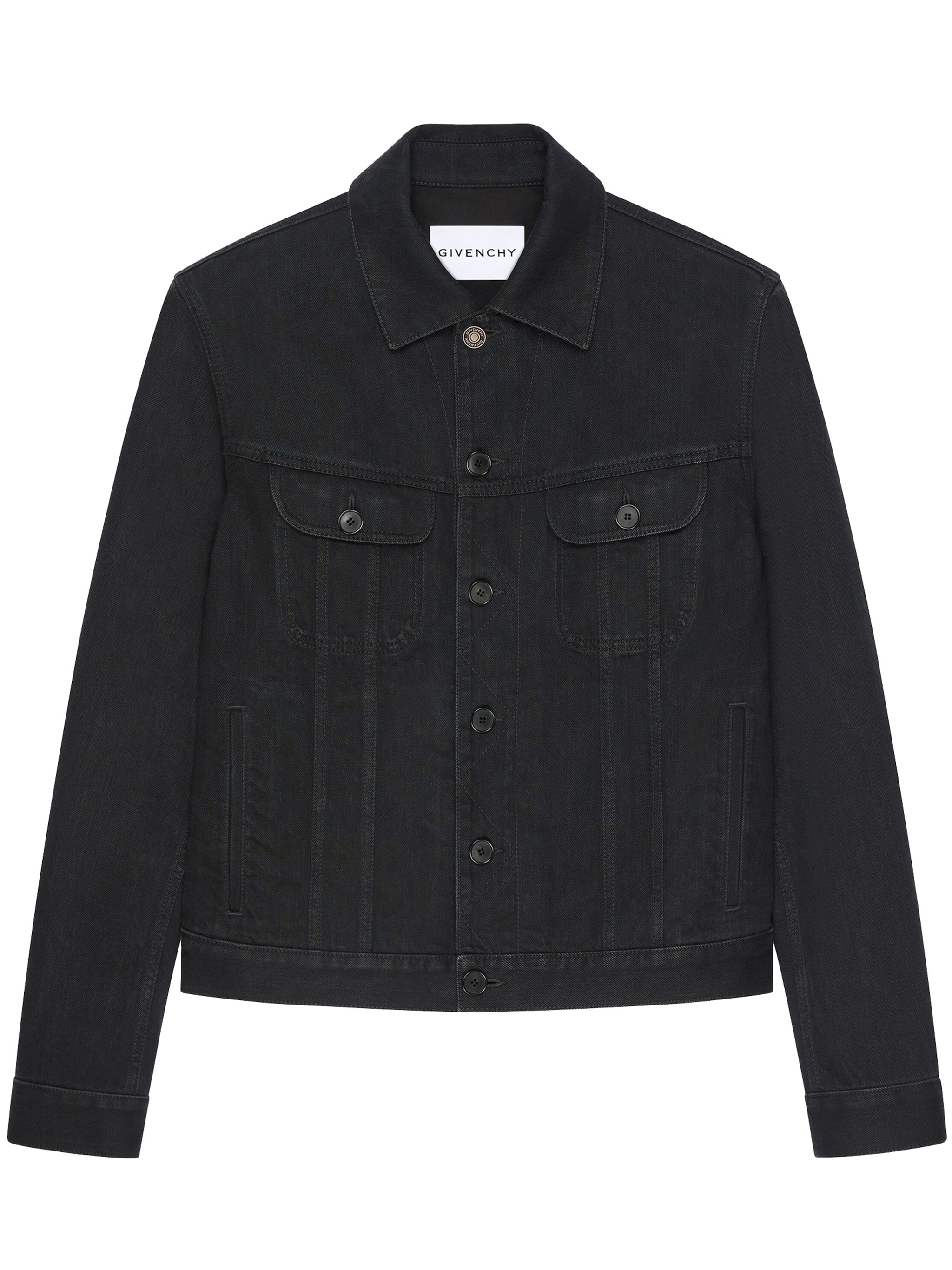 Classic Black Denim Tailored Fit Jacket