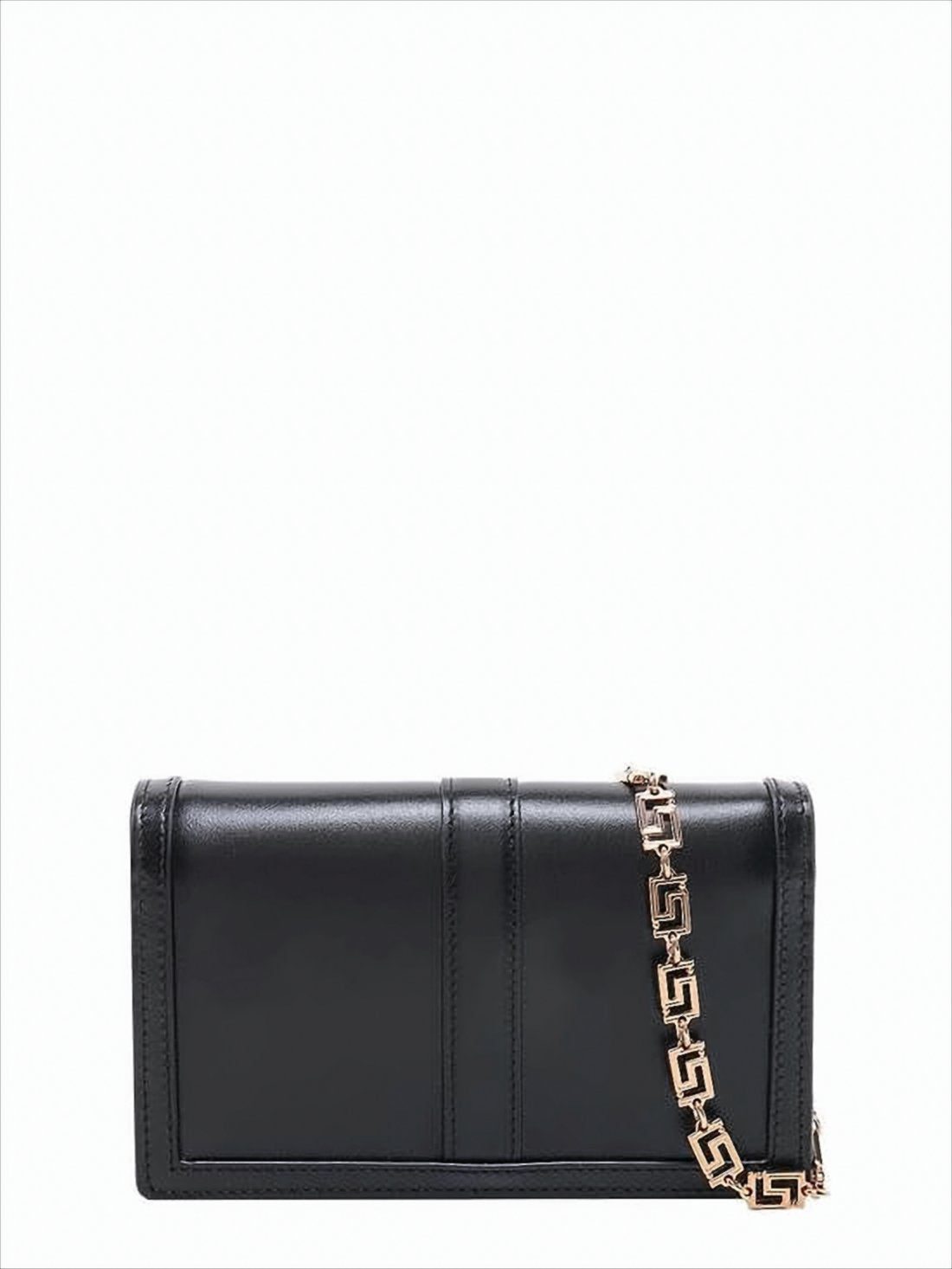Structured Black Calf Leather Clutch