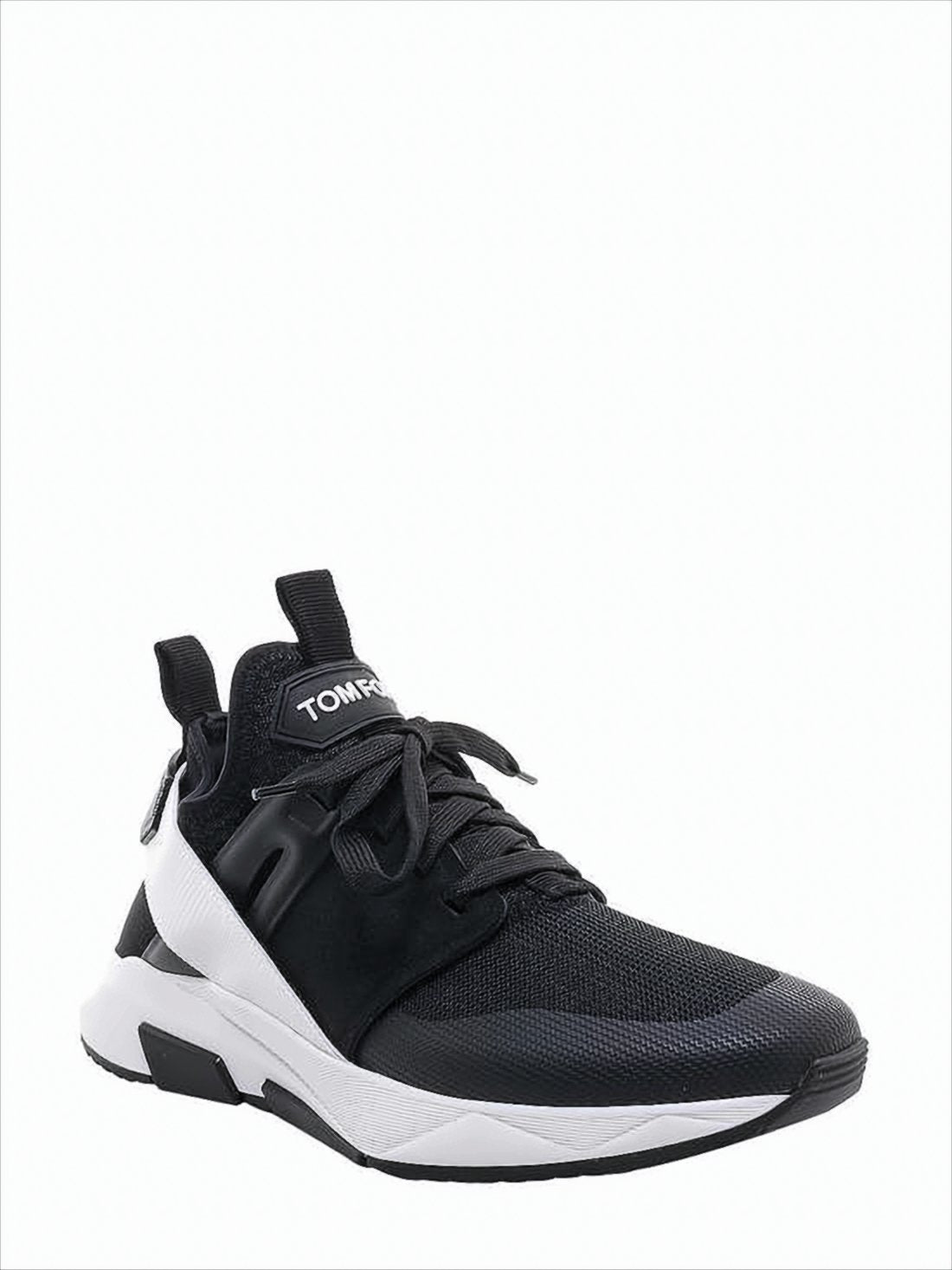 Bold Black Mesh and Leather TOMFORD Sneakers
