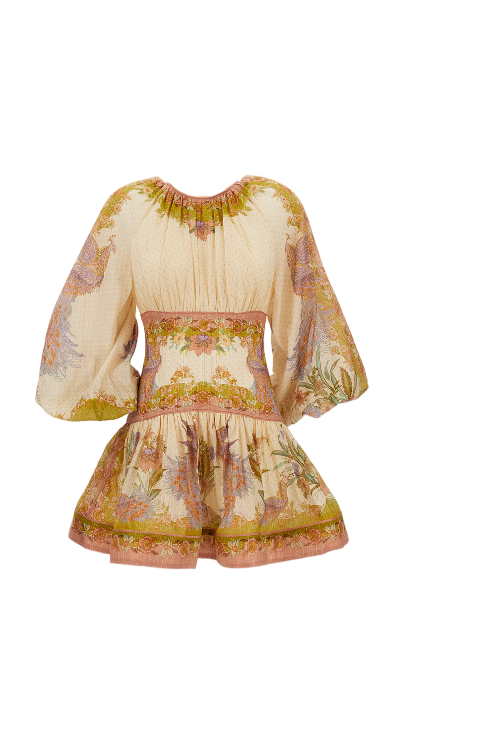 Beige Indra Cotton Silk Dress