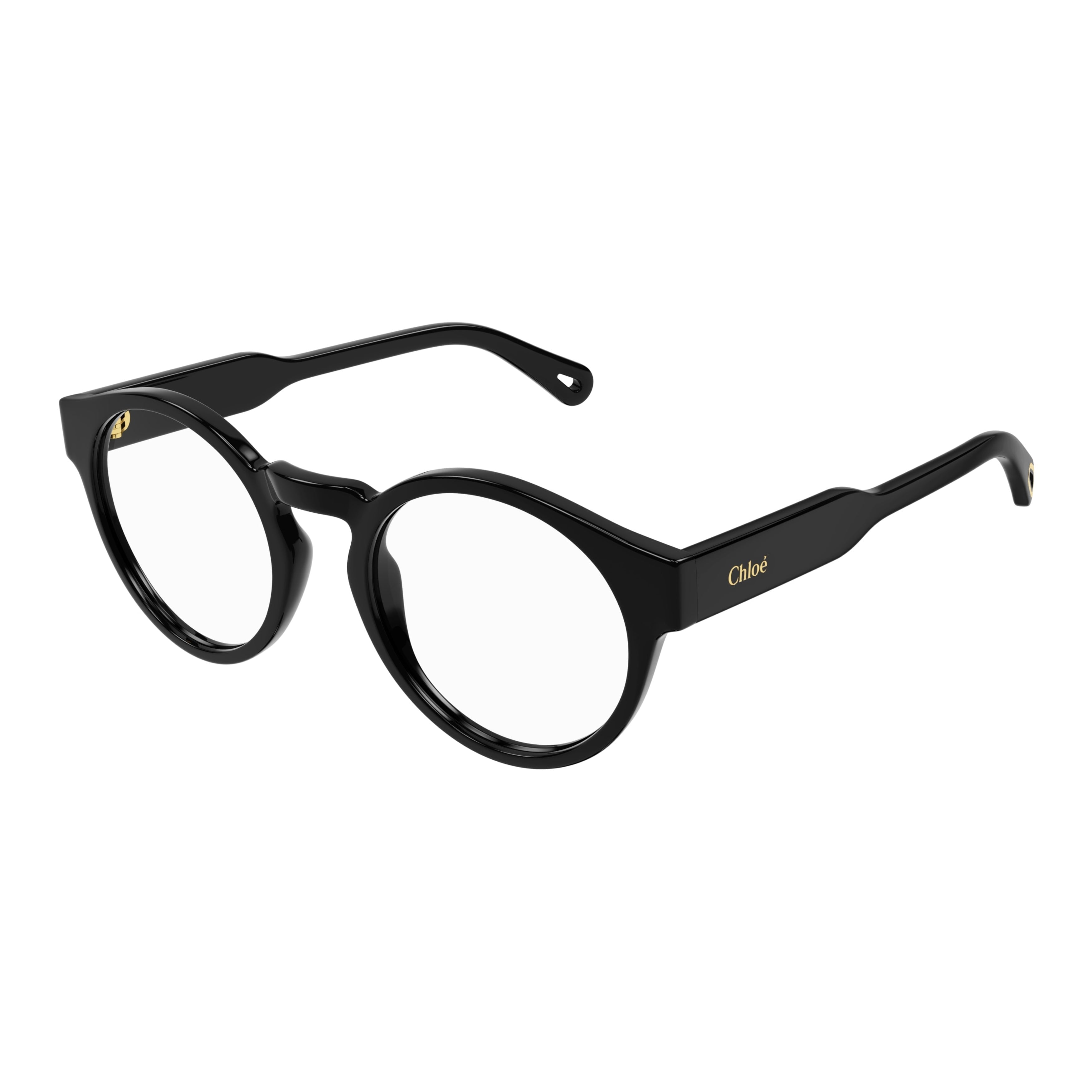 Ch0159o Round Frame Eyeglasses in Glossy Black