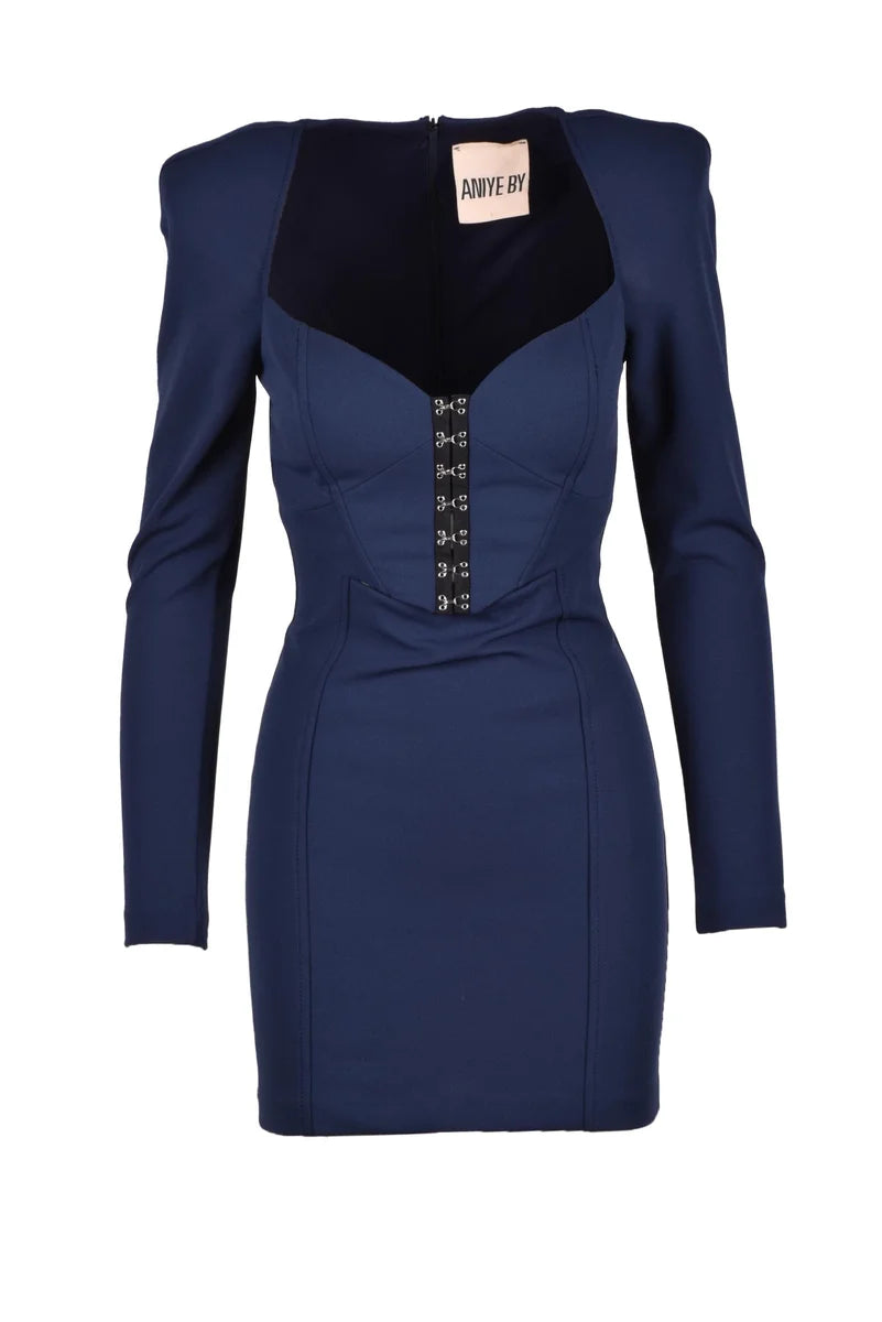 Fitted Mini Dress with Deep Square Neckline