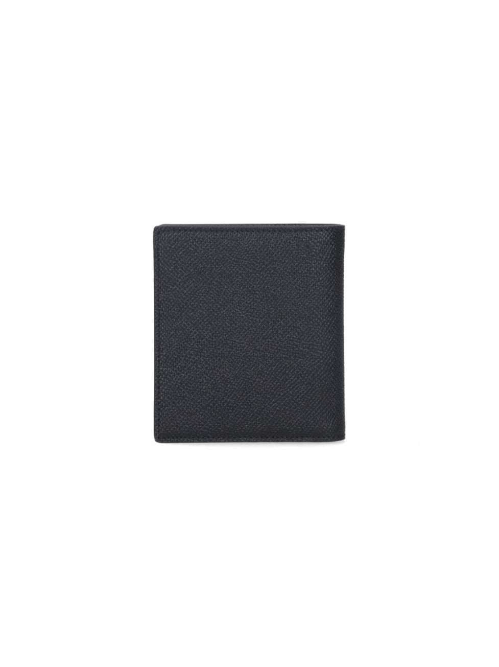 Black Bi-Fold Wallet With Silver Logo Plate