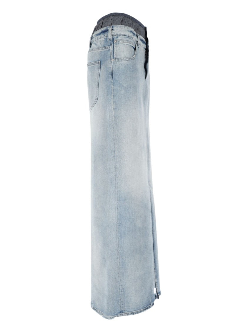 Anonimity Of The Lining' Maxi Denim Skirt – Light Blue