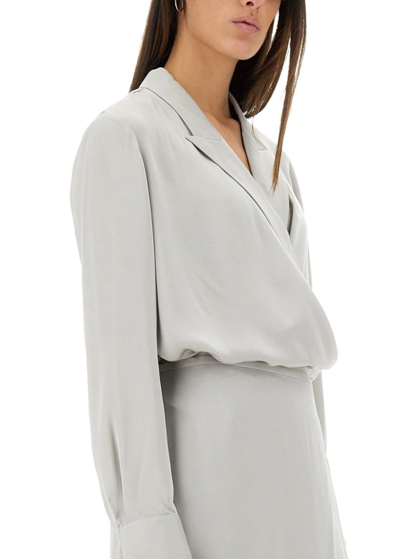 Wrap-Style Silk Shirt