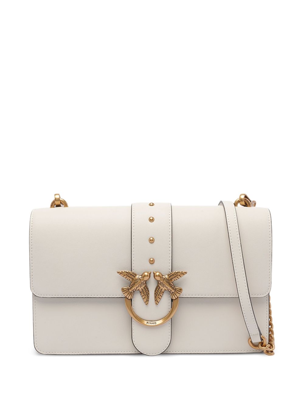 Rectangular Bag With Gold-Tone Bird Emblem