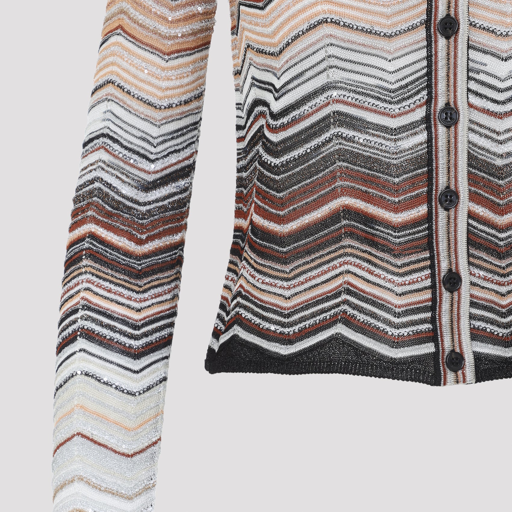 Multicolor Zigzag Pattern V-Neck Sweater