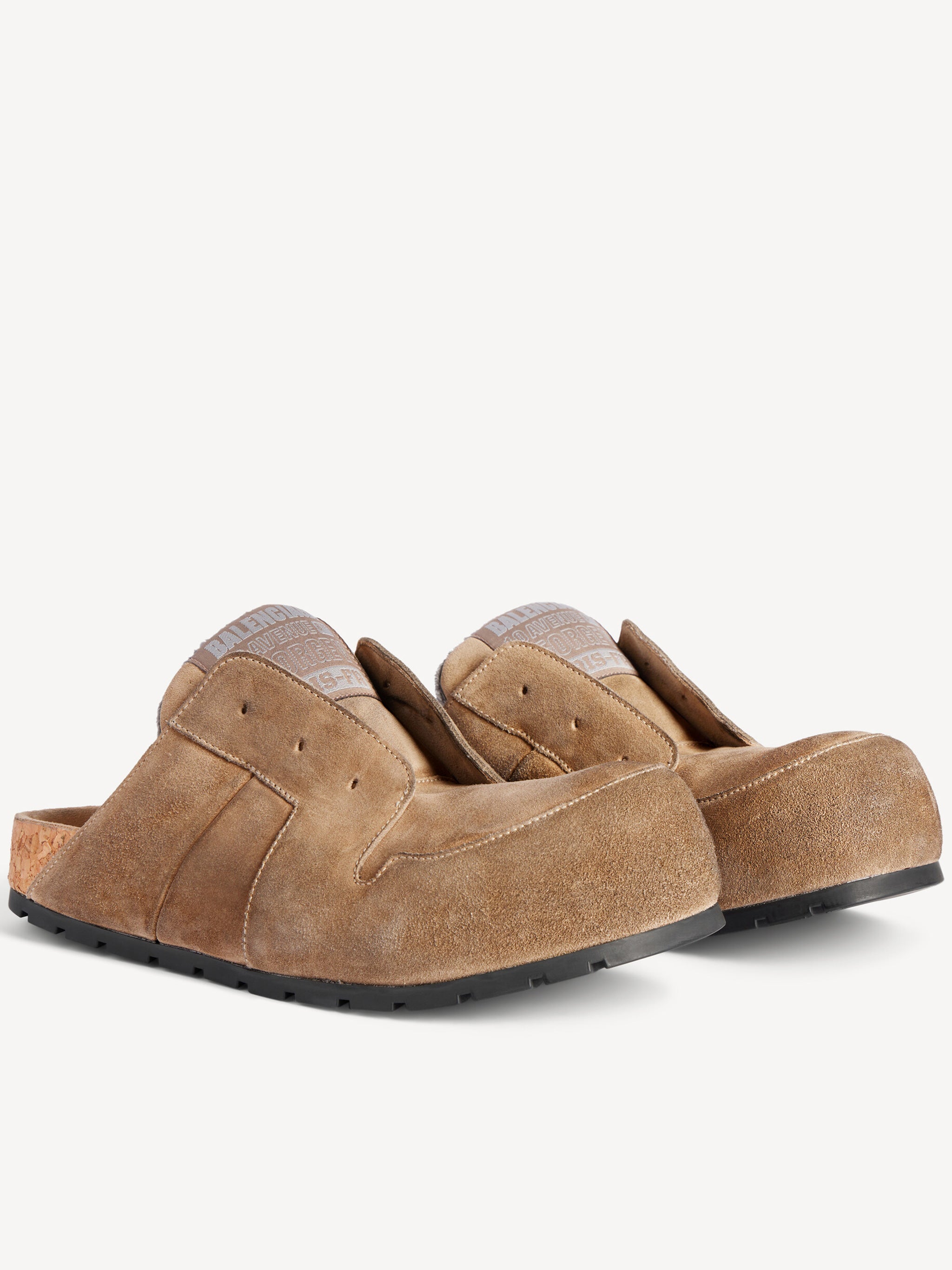 Tan Dumbo Mule Suede Cork Mules