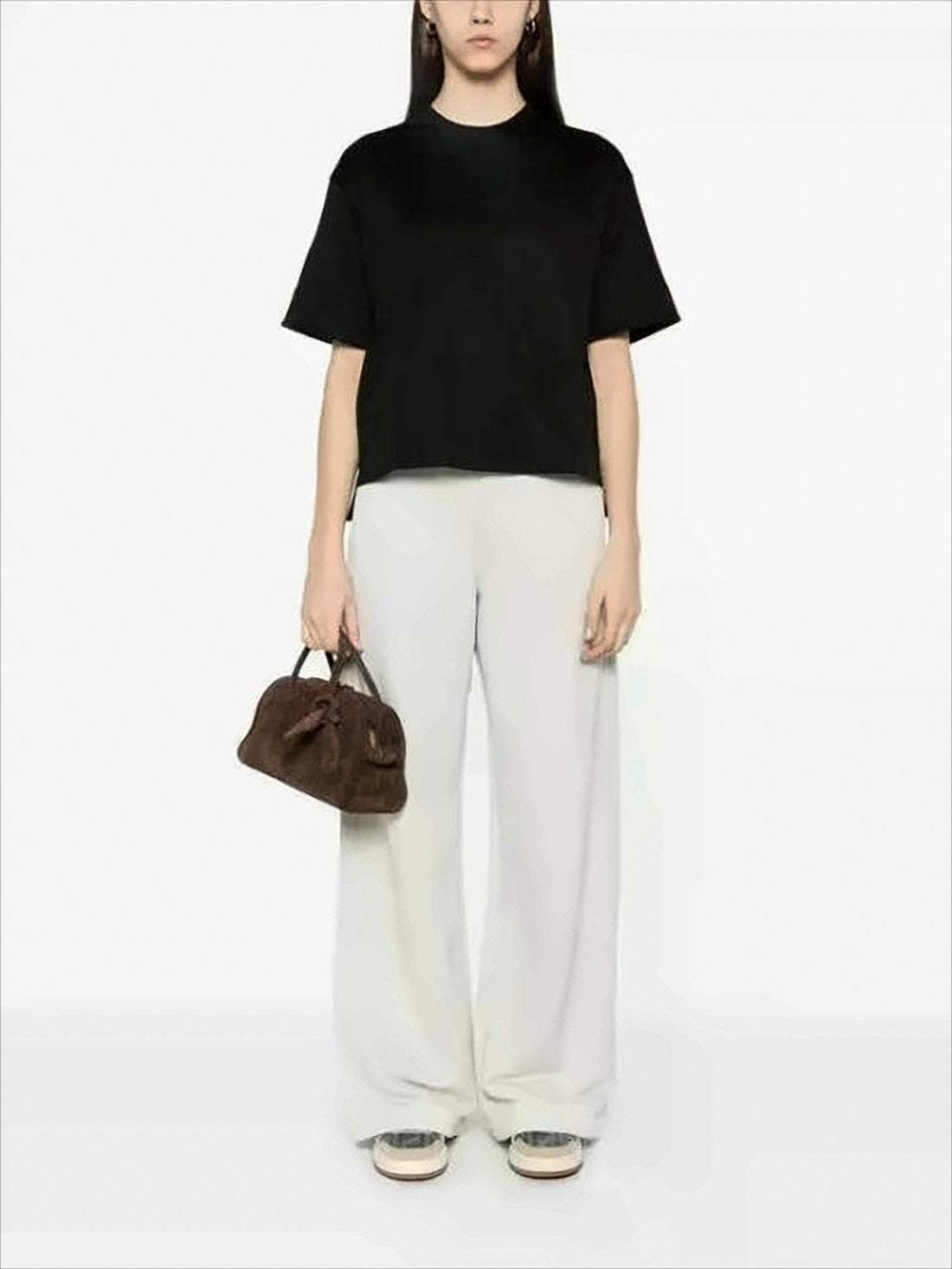 Boxy Cropped T-Shirt with Crew Neckline