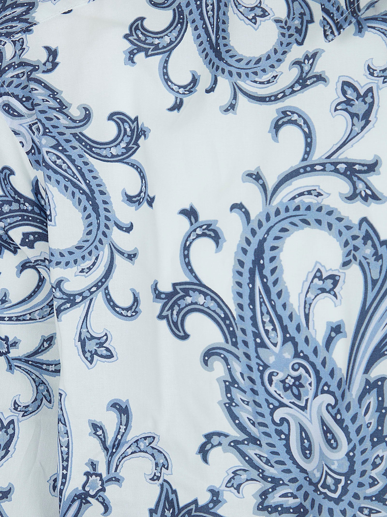 Stretch Cotton Pointed Collar Paisley Shirt