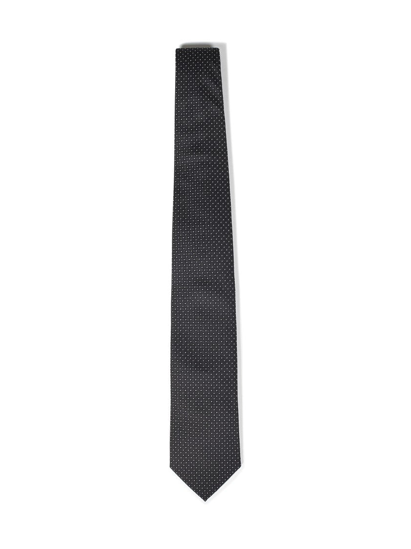 Black Pure Como Jacquard Silk Tie