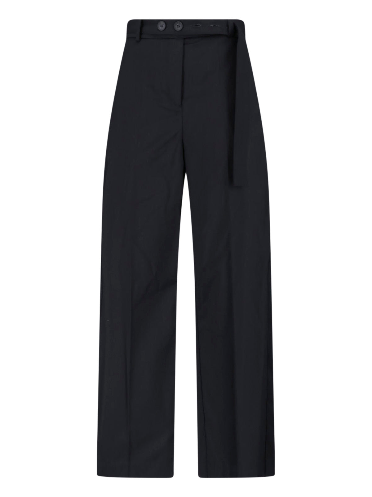 Black High-Waisted Tailored Virgin Trousers