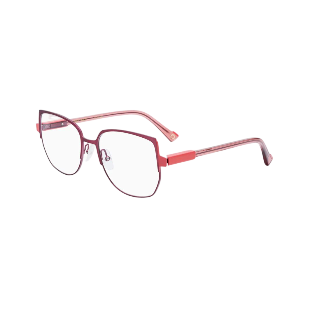 Leonor Deep Red Metal Cat-Eye Sunglasses with Gradient Temples