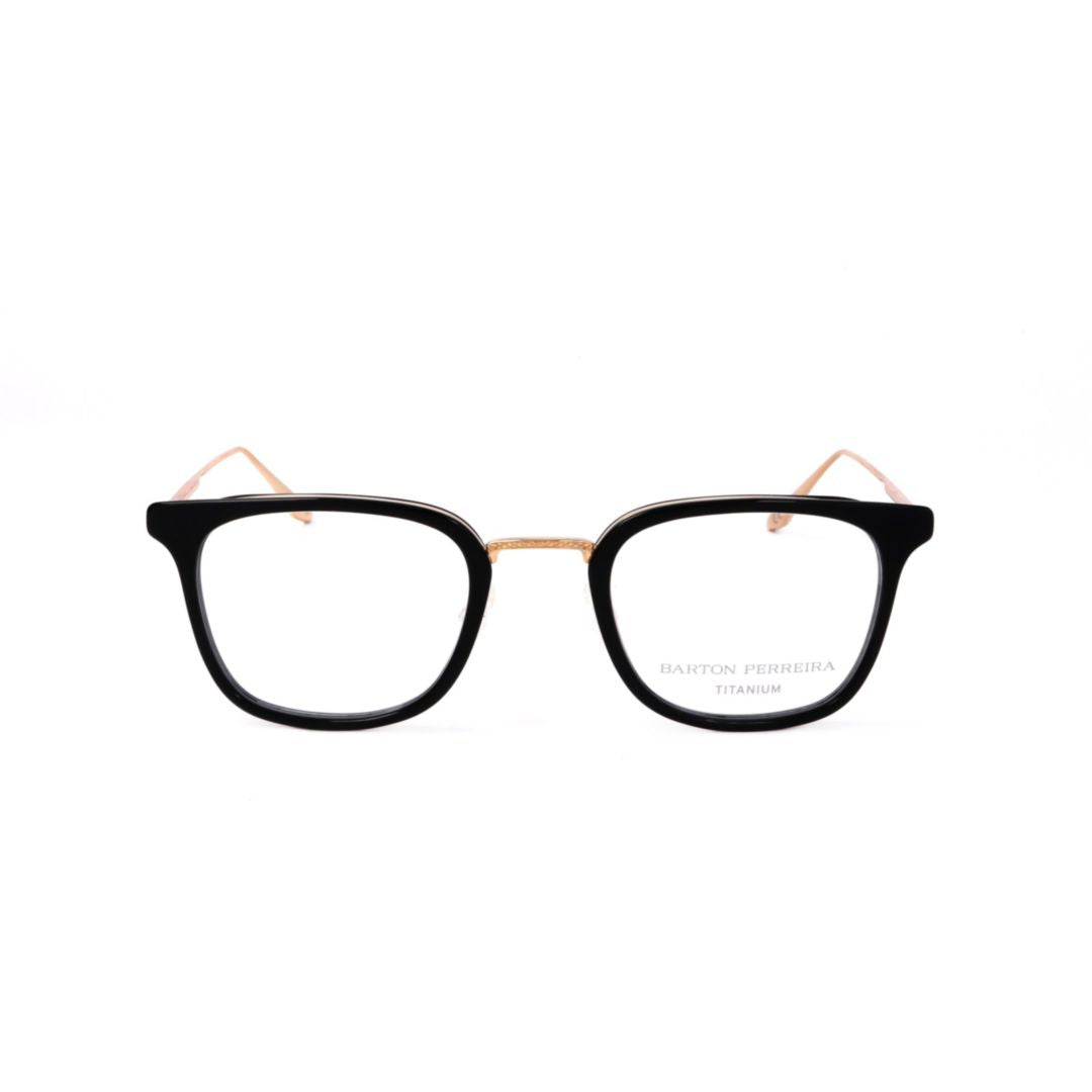 Bp5090 490fc Square Black Acetate Eyeglasses with Metallic Accents