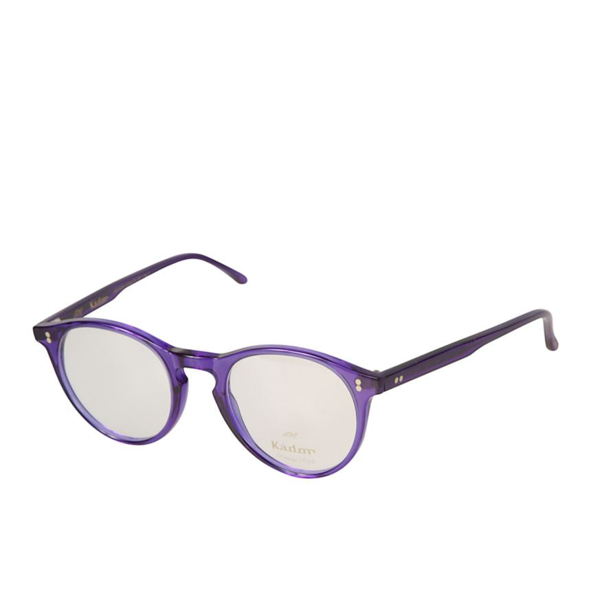 Chyli Translucent Purple Round Eyeglasses with Metal Rivet Details