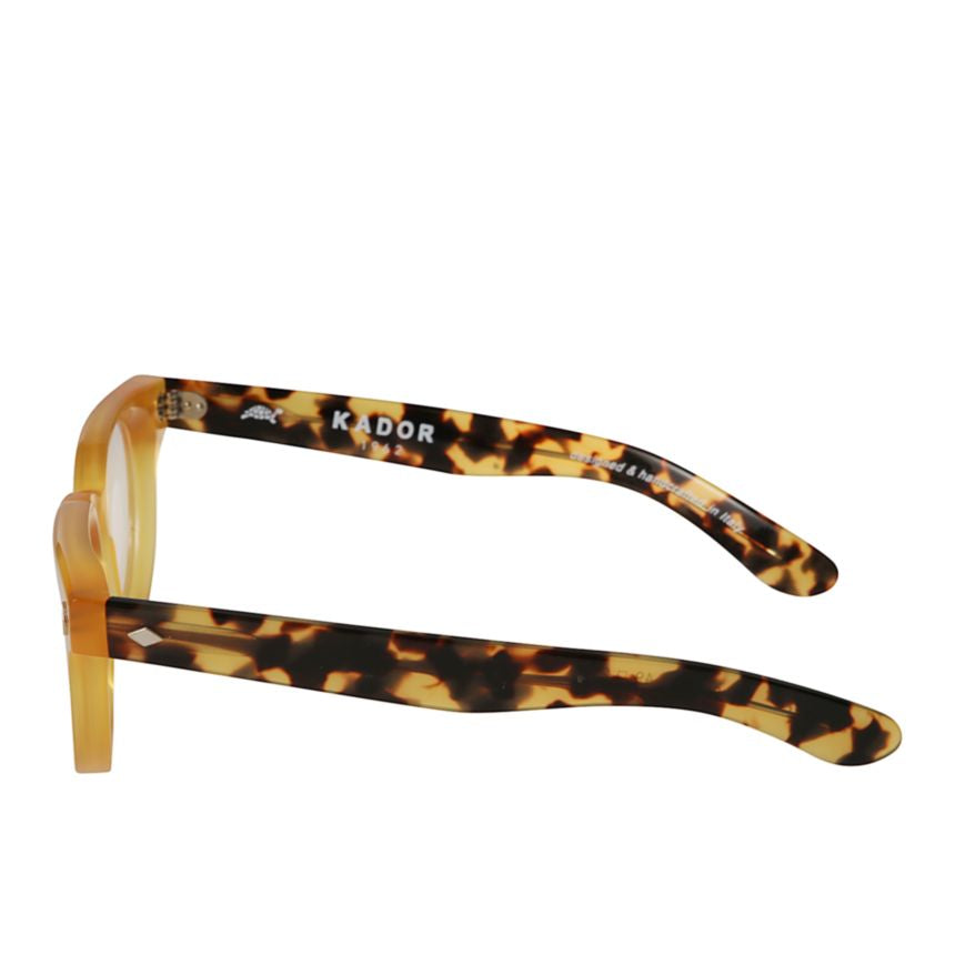 Orbit Translucent Amber Square Frame Sunglasses with Tortoiseshell Arms