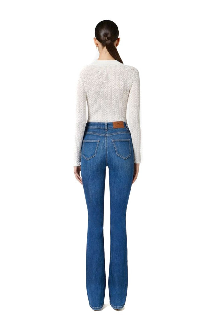 Flared High-Waisted Denim Jeans