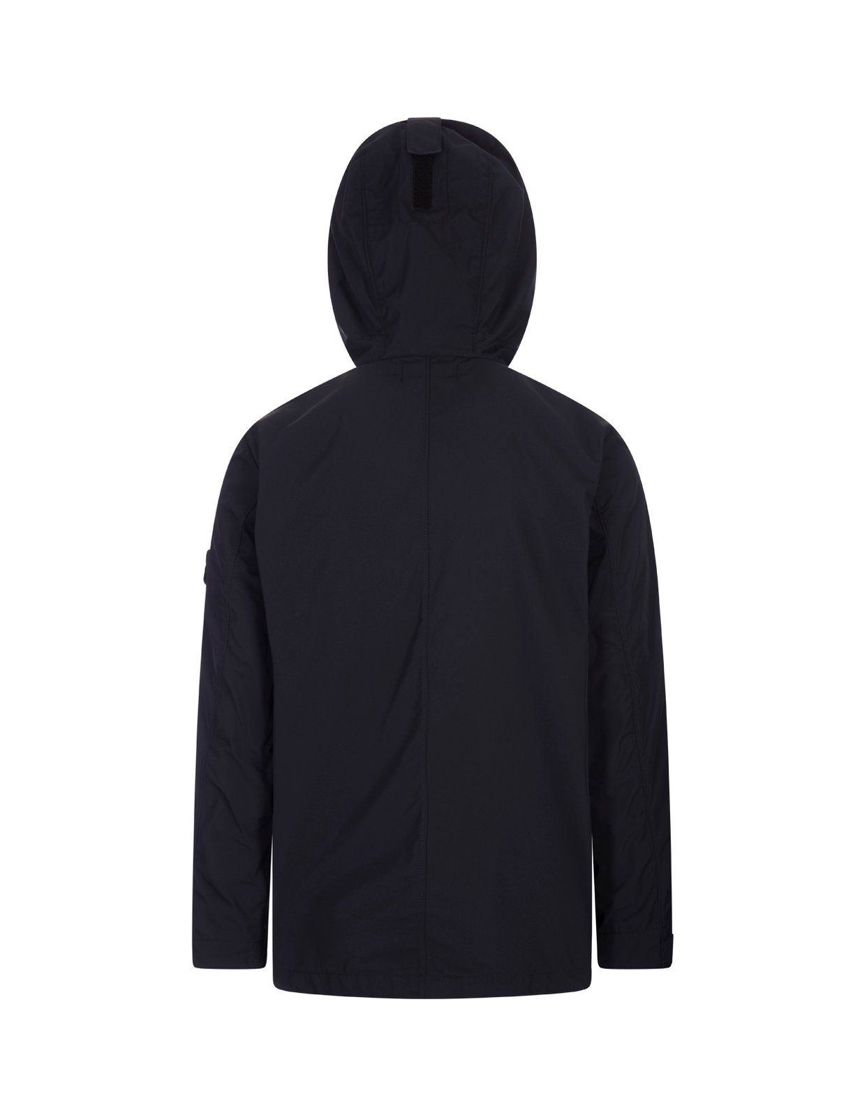 Hooded Blue Polyester Jacket