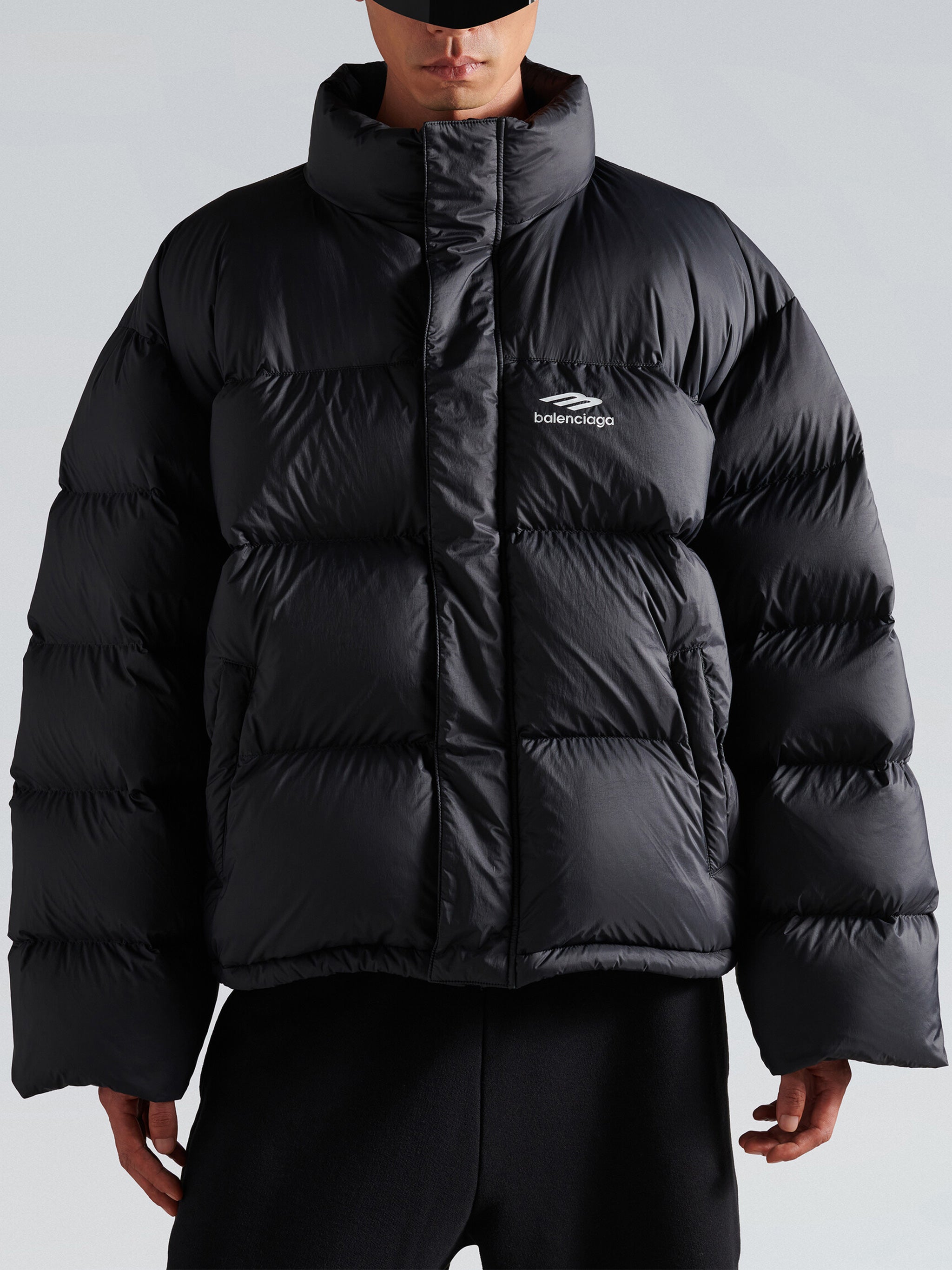 Matte Black Ski Puffer Cropped Jacket