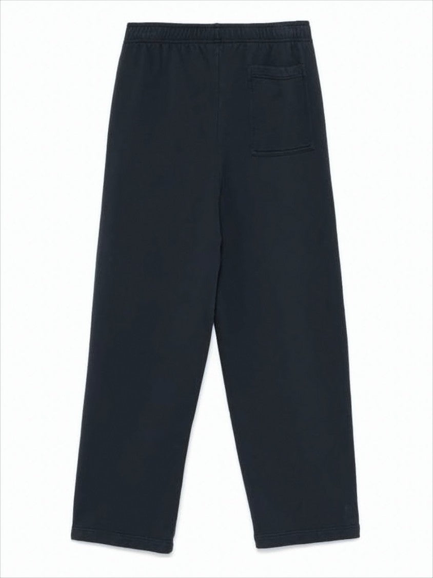 Relaxed-Fit Black Cotton Joggers With Embroidered Detail