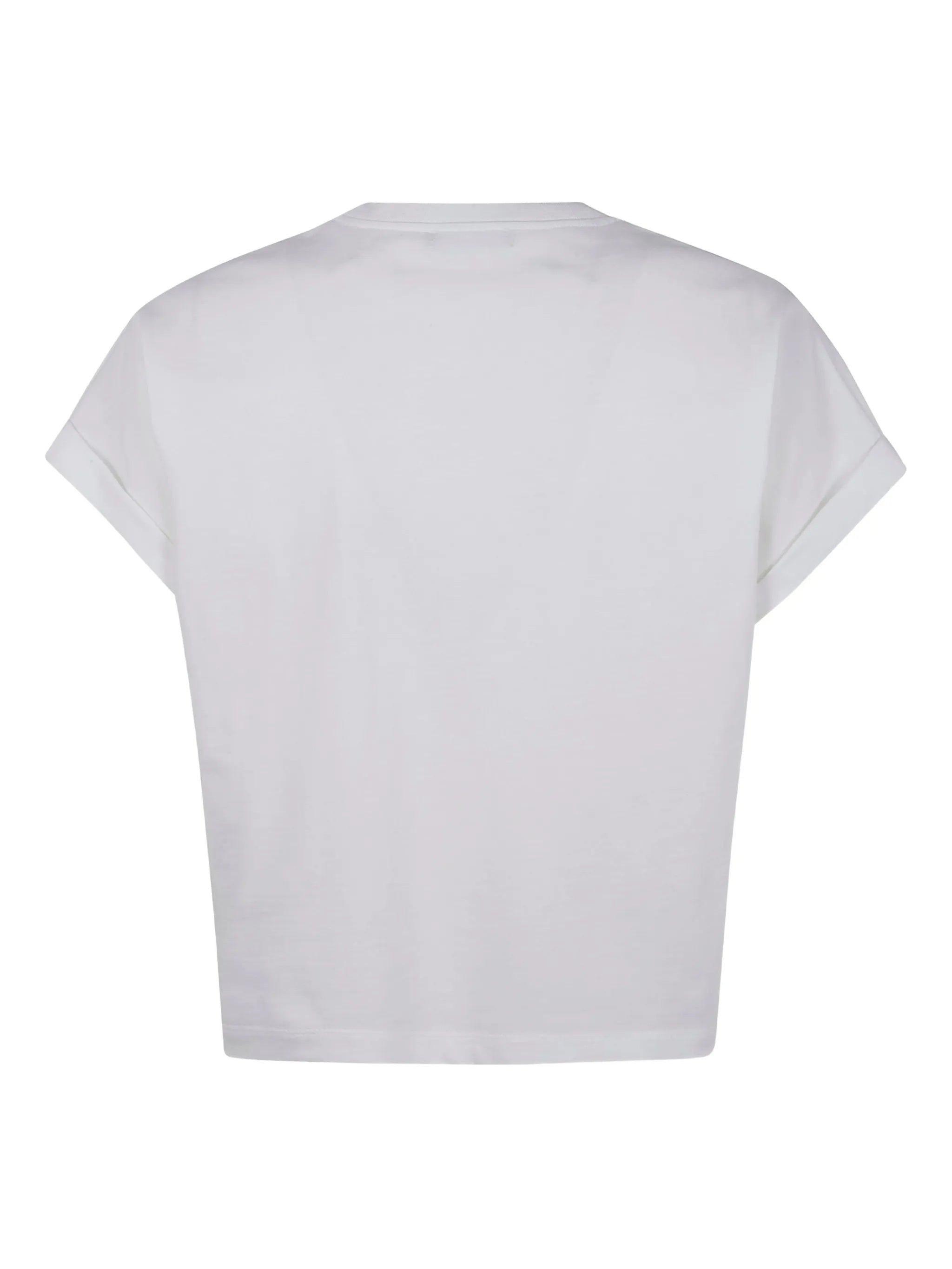 Cropped White Relaxed Logo T-Shirt