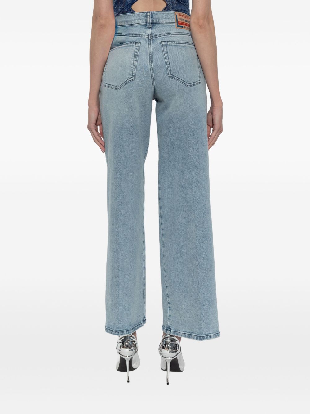 Wide-Leg Denim Jeans With Logo Patch