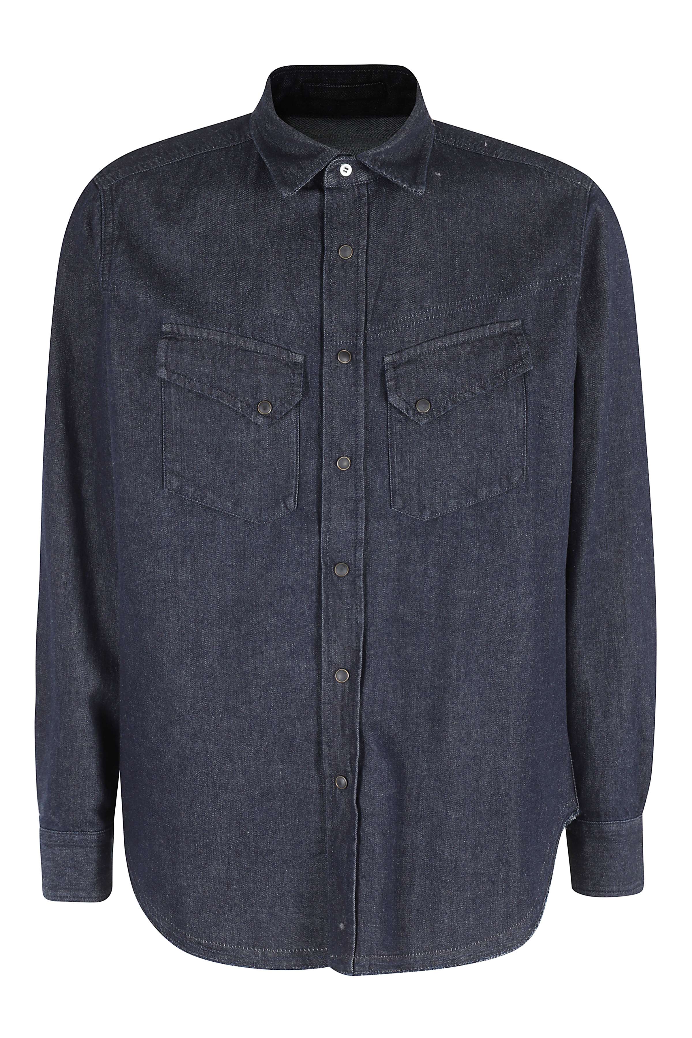 Classic Blue Denim Shirt with Flap Pockets