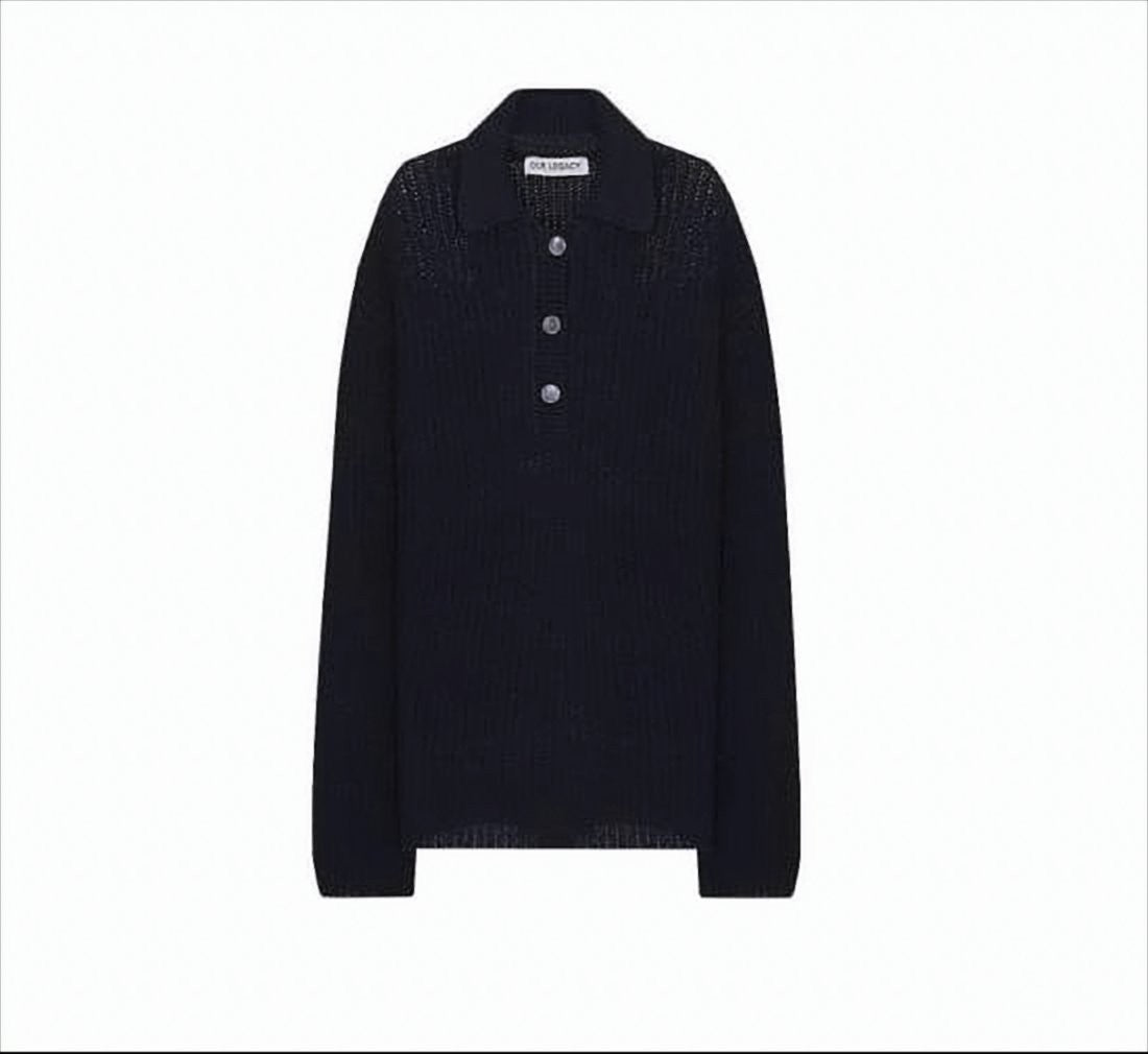 Textured Knit Polo T-Shirt with Relaxed Fit