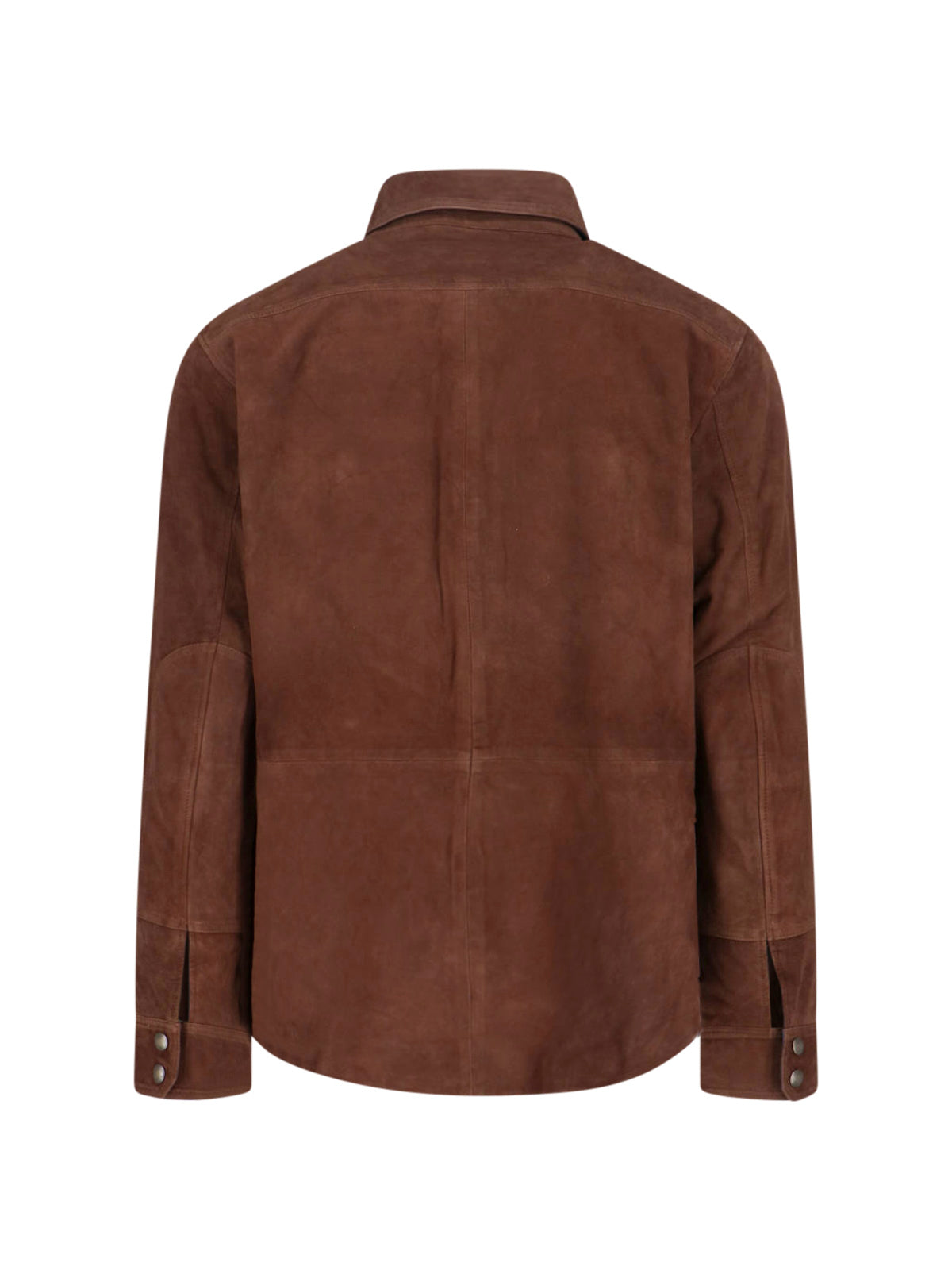 Structured Brown Jacket with Front Zipper Closure