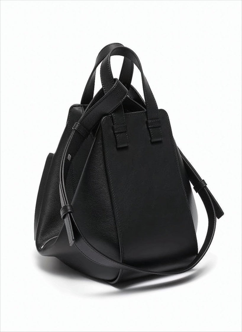 Trapezoidal Shoulder Bag in Smooth Calf Leather