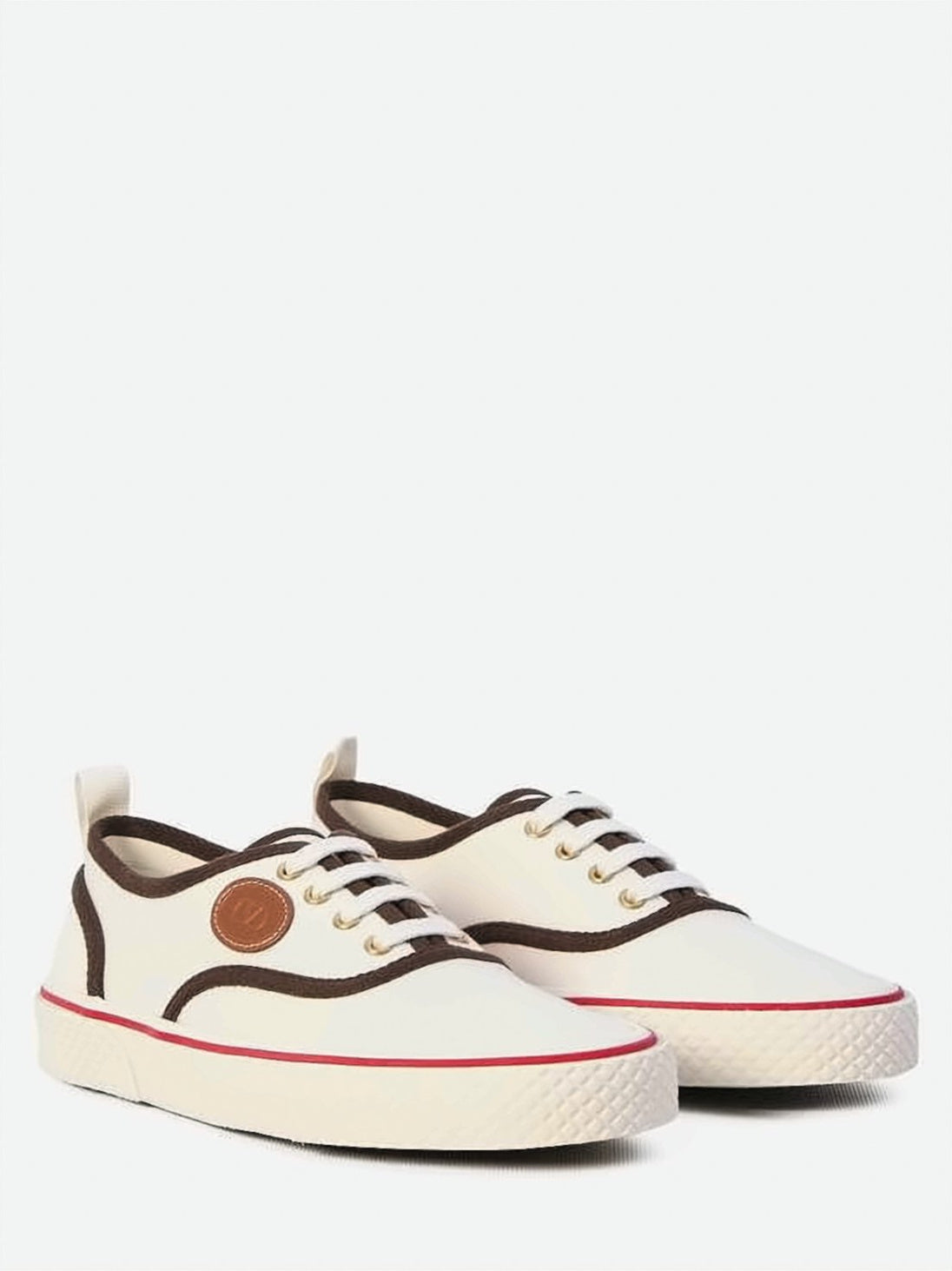 Low-Top Sneakers With Creamy Cotton Upper