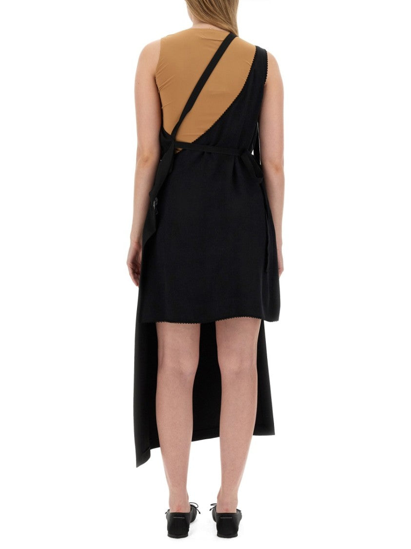Asymmetrical Top With Fitted Bodice And Flowing Skirt